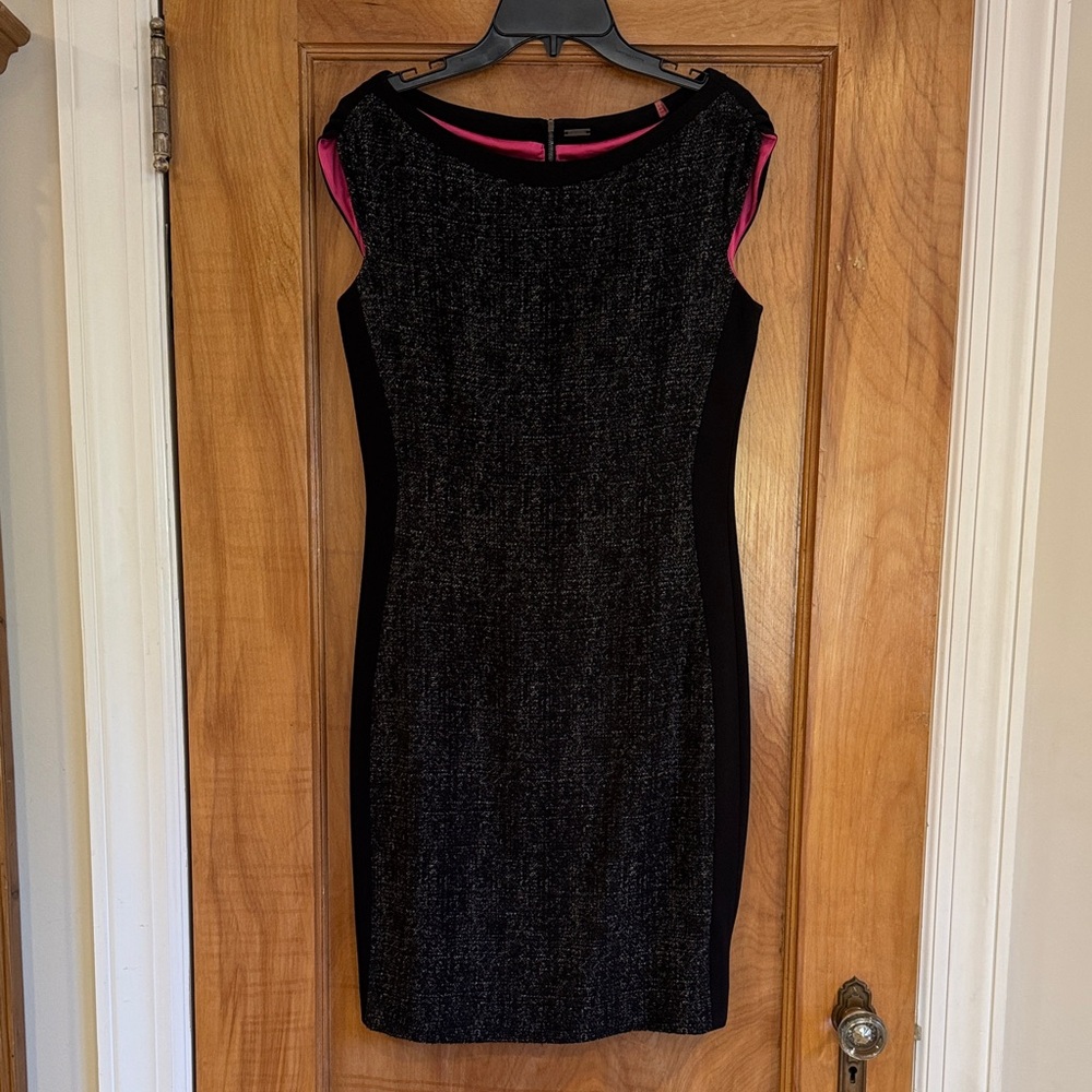 Elie Tahari Black and Pink Mini Dress